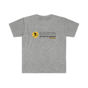 Vancouver Island  "Slow Down This Ain't The Mainland" Sun and Surf Graphic Tee.