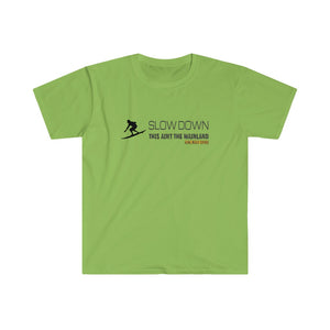 Long Beach Tofino "Slow Down This Ain't The Mainland" Surf Graphic Tee.